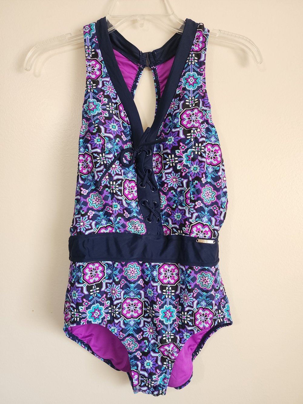 Women's Purple Floral One-Piece Swimsuit - Women's Swim